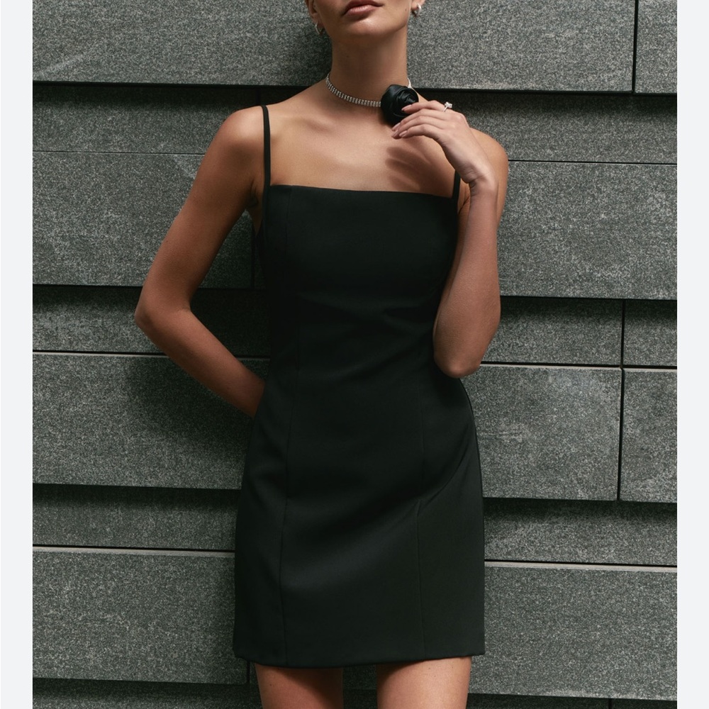 Lichi designer Black Spaghetti Strap Dress
